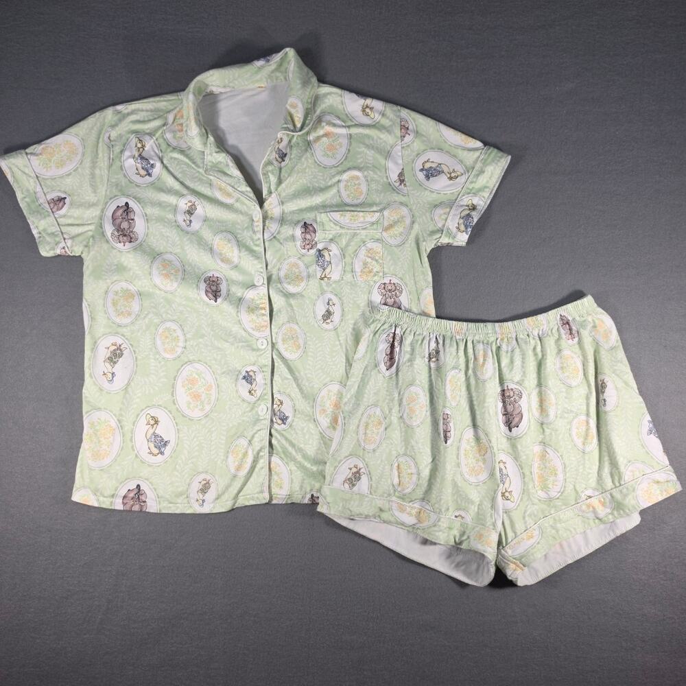 Women's Medium Pajama Set Tag XL Fits Medium Beatrix Potter Animals Whimsical